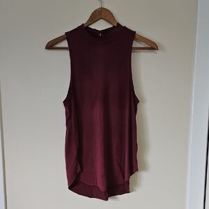 American Eagle Outfitters Burgundy Muscle Tee Sleeveless Top